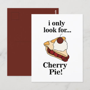 Cartão Postal Cherry Pie Sweet Funny