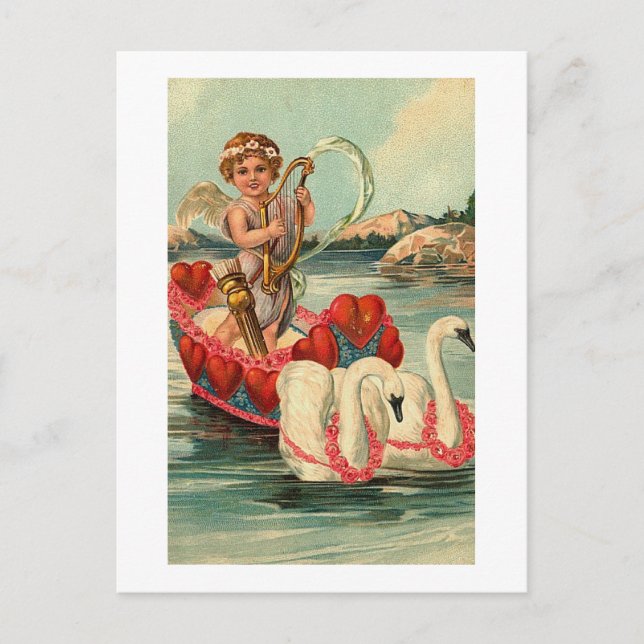 Cartão Postal Cherub com Swan Boat (Frente)