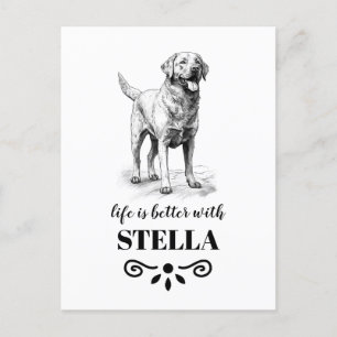 Cartão Postal Chesapeake Bay Retriever Nome personalizado do cão
