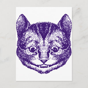 Cartão Postal Cheshire Cat Inked Roxo