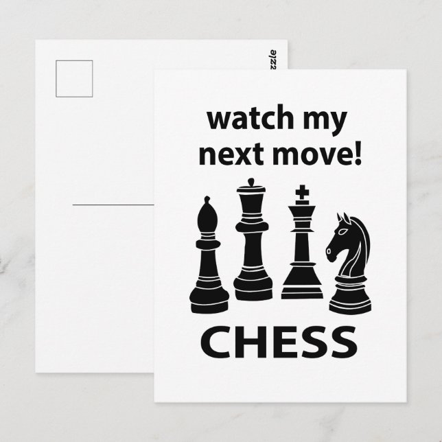 Cartão Postal Chess Assista Meu Próximo Chess (Frente/Verso)