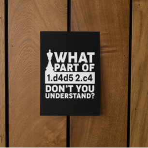 Cartão Postal Chess Engraçado Mova Preto e Branco