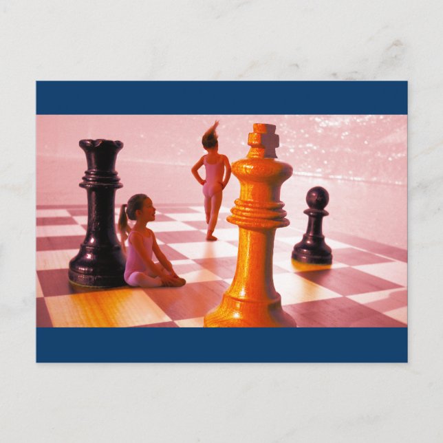 Cartão Postal Chess Girls (Frente)