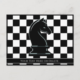 Cartão Postal Chess Preto para Tabuleiro de Cores e Texto Person