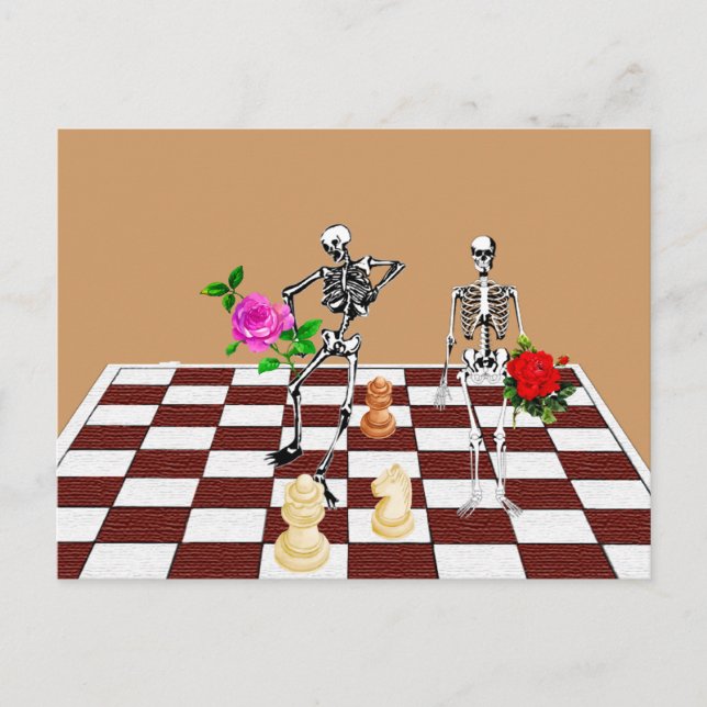 Cartão Postal Chess Skeletons (Frente)
