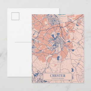 Cartão Postal Chester Reino Unido Mapa da Cidade Agradável Viage