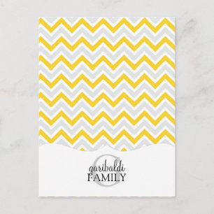 Cartão Postal Chevron Yellow e Modern Family Personalizadas