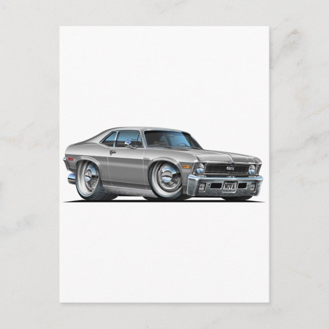 Cartão Postal Chevy Nova Silver Car (Frente)