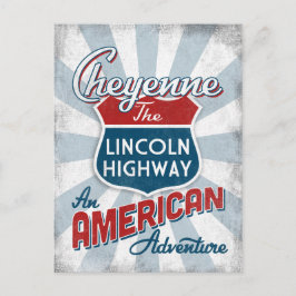 Cartão Postal Cheyenne Lincoln Highway Vintage America Wyoming