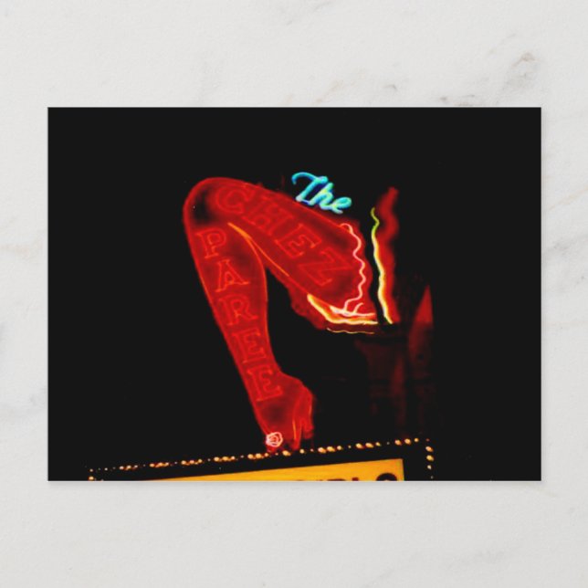 Cartão Postal Chez Paree, Pré-Katrina New Orleans Neon Sinal (Frente)