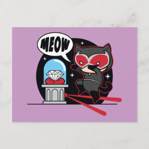 Cartão Postal Chibi CatWomen Roubando Um Diamante