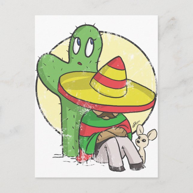 Cartão Postal chibi sombrero angustiado (Frente)