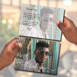 Cartão Postal Chic 2 Foto Bilhete de Agradecimento de Formatura