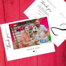 Chic Agradecimento de Aniversário com Foto e Letre