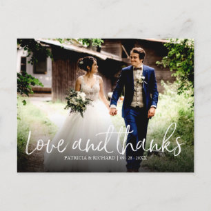 Cartão Postal Chic Amor E Agradecimento Casamento Obrigado Foto