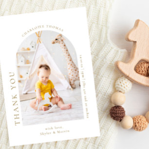Cartão Postal Chic Baby Shower Arch Thank You Photo