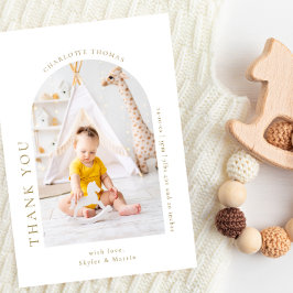 Cartão Postal Chic Chá de fraldas Arch Obrigado Foto