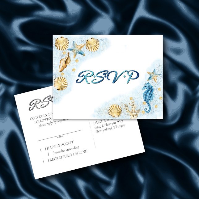 Cartão Postal Chic costal | VP de Recife de Coral Moderno (Criador carregado)