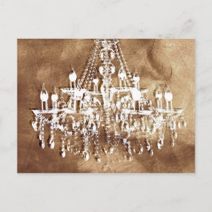 Cartão Postal Chic de Cobre Chandelier