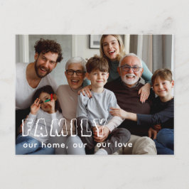 Cartão Postal Chic de Colagem de Script da Família