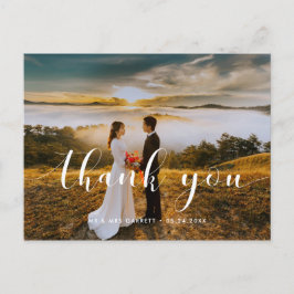 Cartão Postal Chic e elegante obrigado pelo casamento