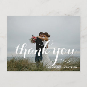 Cartão Postal Chic Hand Lettered Photo Weds (Foto Com Aluguel) O