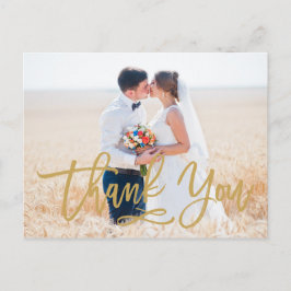 Cartão Postal Chic Hand Lettered Weds Obrigado Cartão-Postal Dou