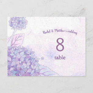 Cartão Postal Chic Hydrangeas Weding Table Number Card