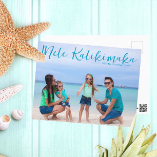 Cartão Postal Chic Mele Kalikimaka Foto de Família Tropical Comp