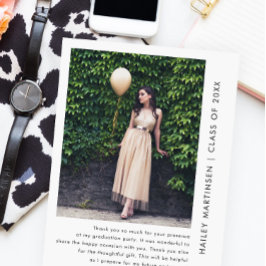 Cartão Postal Chic One Photo Obrigado Graduação de Mensagens