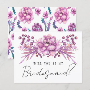 Cartão Postal Chic Purple Floral, Você Será Minha Porta-Voz