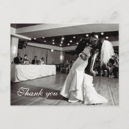 Cartão Postal Chic Script Lettered Weding Obrigado