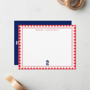 cartão postal chic xadrez de Natal
