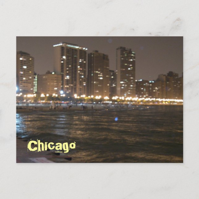 Cartão Postal Chicago à noite (Frente)