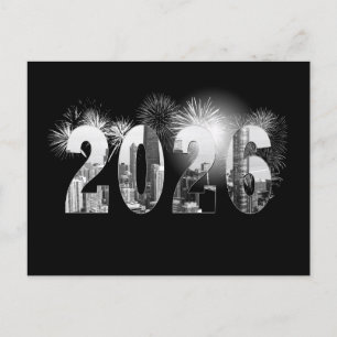 Cartão Postal Chicago Ano Novo 2026 Negócios Obrigado