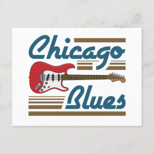 Cartão Postal Chicago Blues Musical Guitar