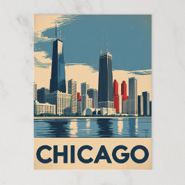 Cartão Postal Chicago Cityscape
