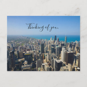 Cartão Postal Chicago de Cima Pensando em Você Cartão-postal