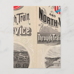 Cartão Postal Chicago e North Western Line