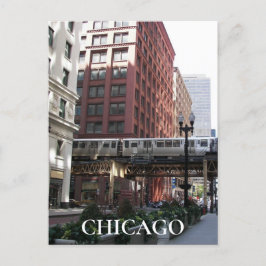 Cartão Postal Chicago Elevated Loop Train Travel Photo