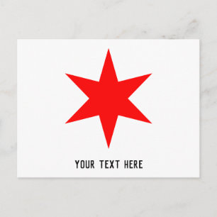 Cartão Postal Chicago Flag 6 Pointed Star