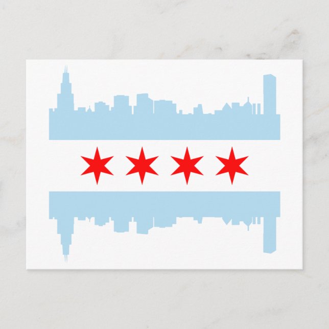 Cartão Postal Chicago Flag Skyline (Frente)