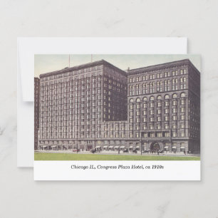 Cartão Postal Chicago IL, Hotel Congress Plaza, c1910s vintage