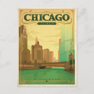 Cartão Postal Chicago, IL - Rua. Dia de Patrick