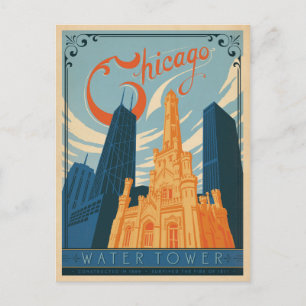 Cartão Postal Chicago, IL - Torre de Água