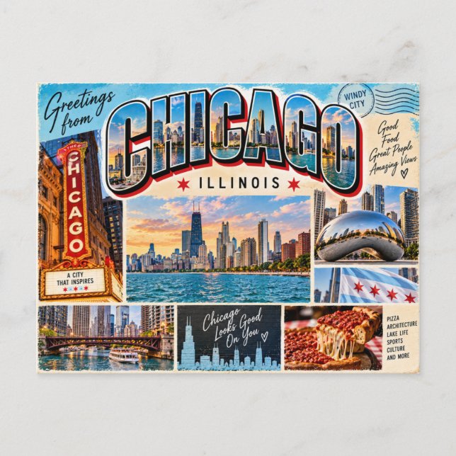 Cartão Postal Chicago Illinois (Frente)