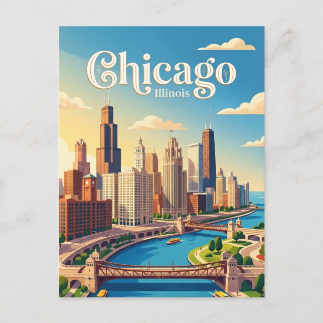 Cartão Postal Chicago Illinois (Frente)