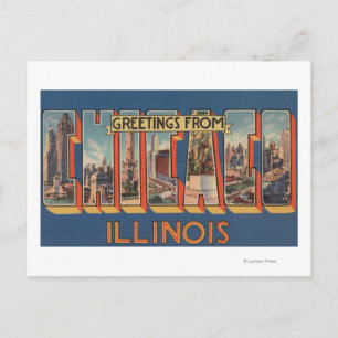 Cartão Postal Chicago, Illinois - Cenas de Letra Grande 2