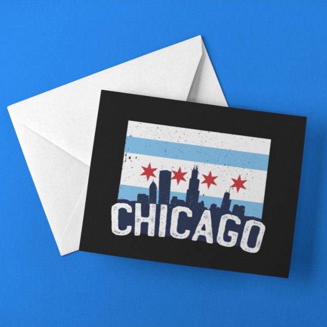 Cartão Postal Chicago Illinois Skyline 4 Stars Vintage (Chicago Illinois Skyline 4 Stars Vintage Postcard)