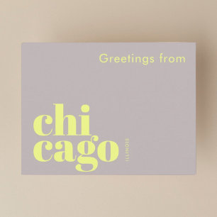Cartão Postal Chicago Illinois tipográfico moderno 